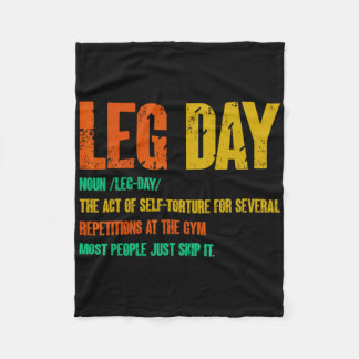 Leg Day Definition Gym Pump Oversized Gym Workout Fleece Deken
