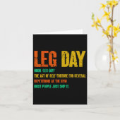 Leg Day Definition Gym Pump Oversized Gym Workout Kaart (Gele Bloem)