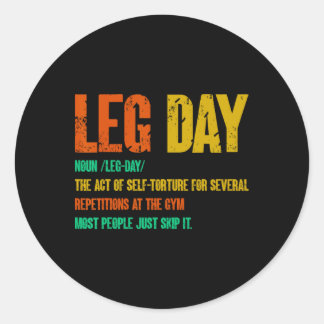 Leg Day Definition Gym Pump Oversized Gym Workout Ronde Sticker