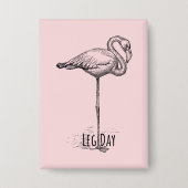 Leg Day Elegant Flamingo Fun Fitness Button (Voorkant)