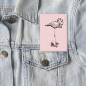 Leg Day Elegant Flamingo Fun Fitness Button (Insitu)