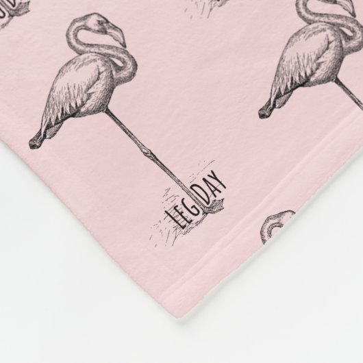 Leg Day Elegant Flamingo Fun Fitness Fleece Deken (Hoek)