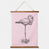 Leg Day Elegant Flamingo Fun Fitness Hangend Wandkleed (Voorkant)