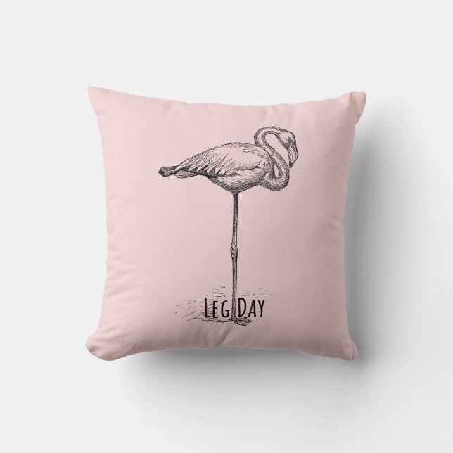 Leg Day Elegant Flamingo Fun Fitness Kussen (Voorkant)