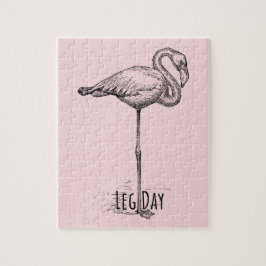 Leg Day Elegant Flamingo Fun Fitness Legpuzzel