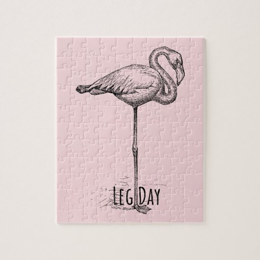 Leg Day Elegant Flamingo Fun Fitness Legpuzzel (Verticaal)