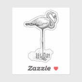 Leg Day Elegant Flamingo Fun Fitness Sticker (Vel)