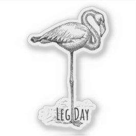 Leg Day Elegant Flamingo Fun Fitness Sticker