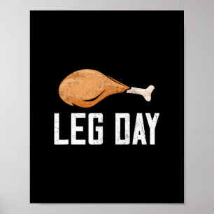 Leg Day Thanksgiving Kostuum Pilgrim Turkey Day Gr Poster