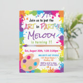 Leg de kunst in feestkleurige verf kaart (Staand voorkant)