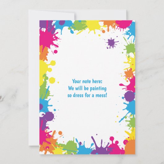 Leg de kunst in feestkleurige verf kaart (Achterkant)