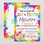 Leg de kunst in feestkleurige verf kaart (Voorkant / Achterkant)