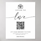 Leg de liefde bruiloft foto QR code teken Poster (Voorkant)