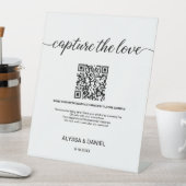Leg de liefde bruiloft QR Code Foto delen Reclamebord Met Voetstuk (Insitu)
