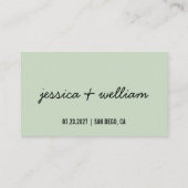 Leg de liefde bruiloft QR code Sage Green vast Informatiekaartje (Achterkant)