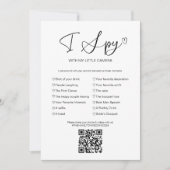 Leg de liefde die ik spion bruiloft spel met QR Kaart (Voorkant)