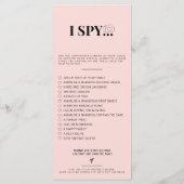 Leg de liefde foto ik spion bruiloft spel scavenge menu (Achterkant)