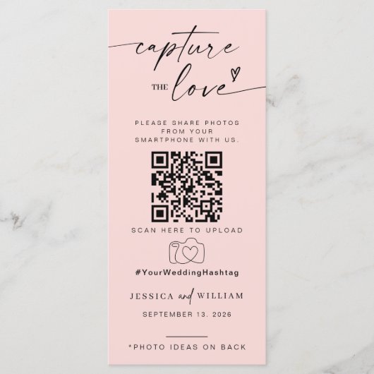 Leg de liefde foto ik spion bruiloft spel scavenge menu (Voorkant)