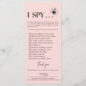 Leg de liefde foto ik spion bruiloft spel scavenge menu (Achterkant)