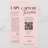 Leg de liefde foto ik spion bruiloft spel scavenge menu (Voorkant / Achterkant)