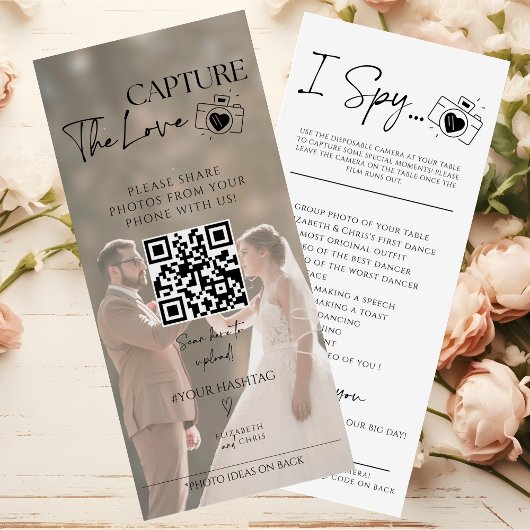 Leg de liefde foto ik spion bruiloft spel scavenge menu