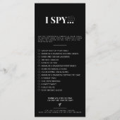 Leg de liefde foto ik spion bruiloft spel scavenge menu (Achterkant)