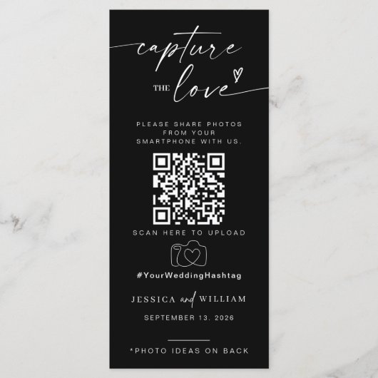 Leg de liefde foto ik spion bruiloft spel scavenge menu (Voorkant)