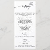 Leg de liefde foto ik spion bruiloft spel scavenge menu (Achterkant)