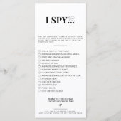 Leg de liefde foto ik spion bruiloft spel scavenge menu (Achterkant)