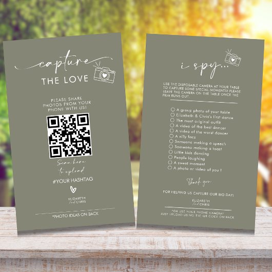 Leg de Liefde Foto Ik Spion Wedding Game Menu