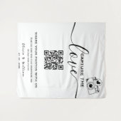 Leg de liefde foto QR code bruiloft achtergrond Wandkleed (Voorkant (horizontaal))