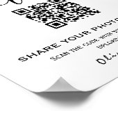 Leg de liefde foto QR code moderne bruiloft Poster (Hoek)