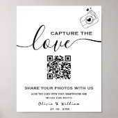 Leg de liefde foto QR code moderne bruiloft Poster (Voorkant)
