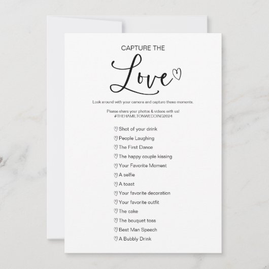 Leg de liefde ik spion bruiloft spel vast kaart (Voorkant)