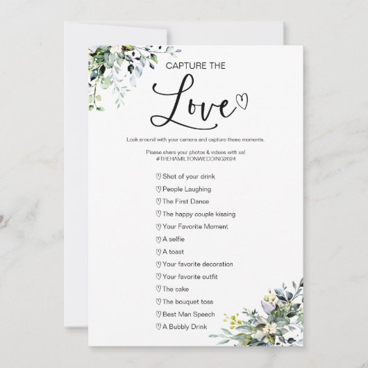 Leg de liefde ik spion bruiloft spel vast kaart (Voorkant)