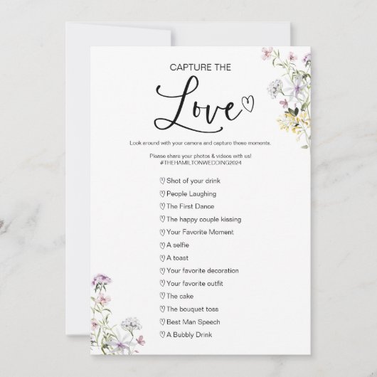 Leg de liefde ik spion bruiloft spel vast kaart (Voorkant)