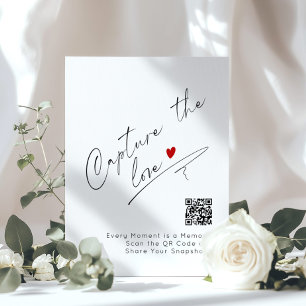 Leg de liefde minimalistische QR Code Wedding vast Poster