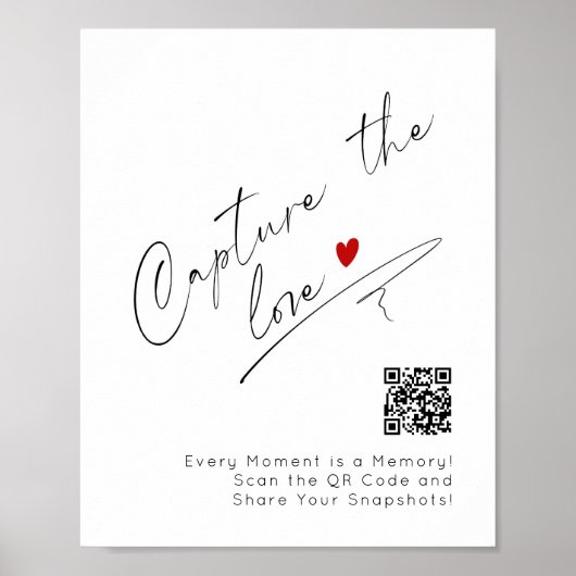 Leg de liefde minimalistische QR Code Wedding vast Poster (Voorkant)