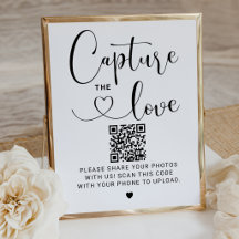Leg de liefde moderne script QR-foto vast