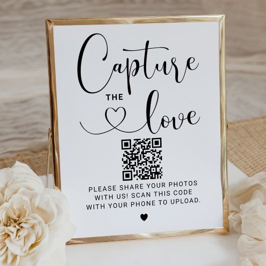 Leg de liefde moderne script QR-foto vast Poster