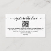 Leg de liefde QR code bruiloft foto delen Informatiekaartje (Achterkant)