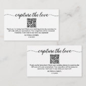 Leg de liefde QR code bruiloft foto delen Informatiekaartje (Voorkant / Achterkant)