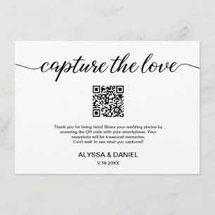 Leg de liefde QR code bruiloft foto delen vast Informatiekaartje
