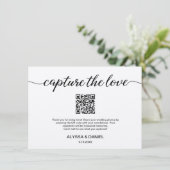 Leg de liefde QR code bruiloft foto delen vast Informatiekaartje (Staand voorkant)