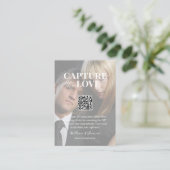 Leg de liefde QR code bruiloft foto delen vast Informatiekaartje (Staand voorkant)