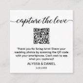 Leg de liefde QR code bruiloft foto delen vast Informatiekaartje (Achterkant)