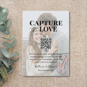 Leg de liefde QR code bruiloft foto delen vast Informatiekaartje