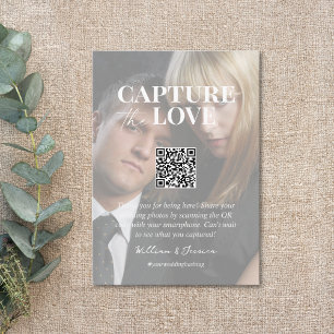 Leg de liefde QR code bruiloft foto delen vast Informatiekaartje