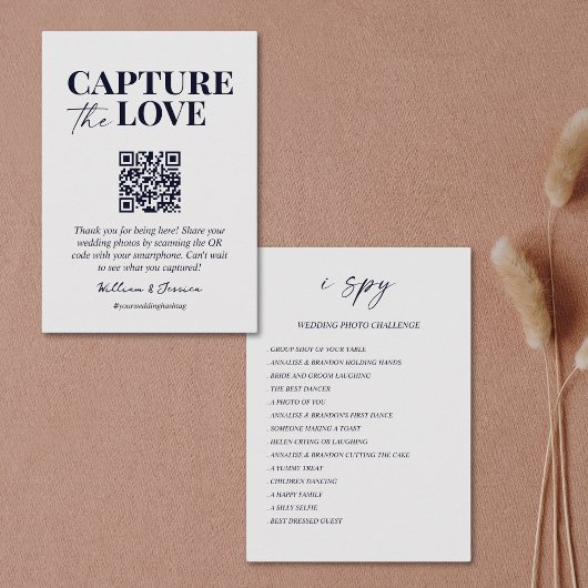 Leg de liefde QR code bruiloft foto delen vast Informatiekaartje