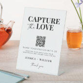 Leg de liefde QR code bruiloft foto delen vast Reclamebord Met Voetstuk (Insitu)